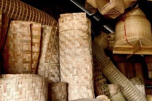 basketwork from bamboo in thailand natural handmade