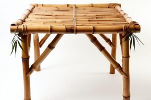 Isolated Bamboo Table White